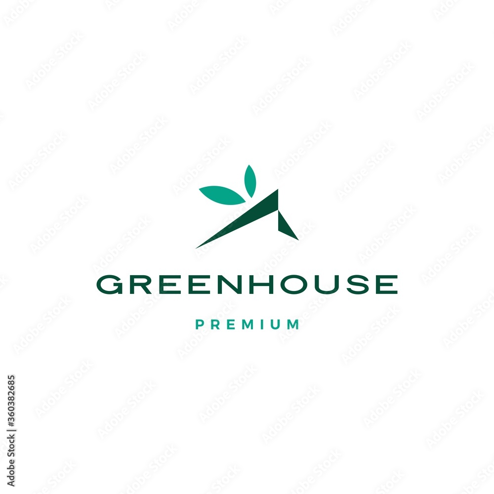 green house leaf roof logo vector icon illustration