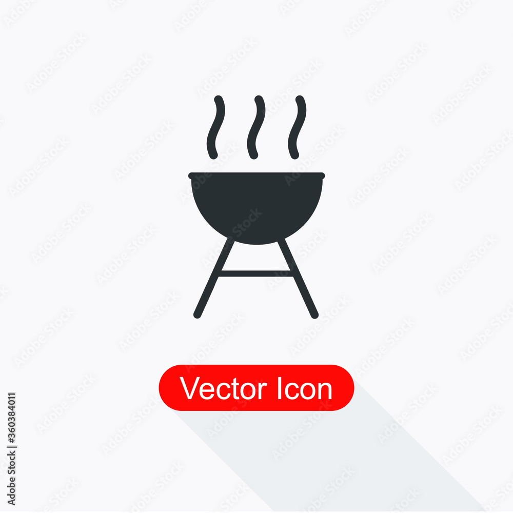 Grill Icon Vector Illustration In Flat Style Eps10 Grill Icon Vector Illustration In Flat Style Eps10