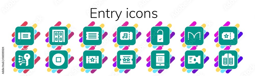 entry icon set