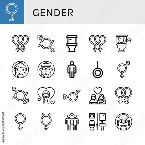 Set of gender icons