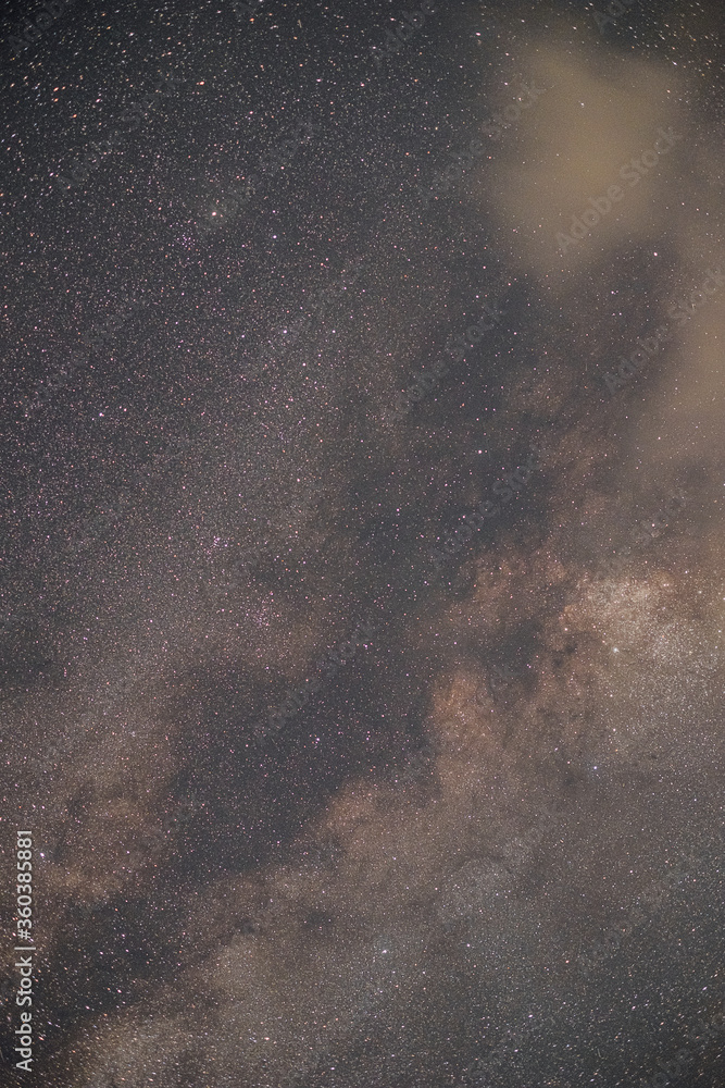 Fototapeta premium Observers at night have stars, milky way and galaxies filled the dark sky.