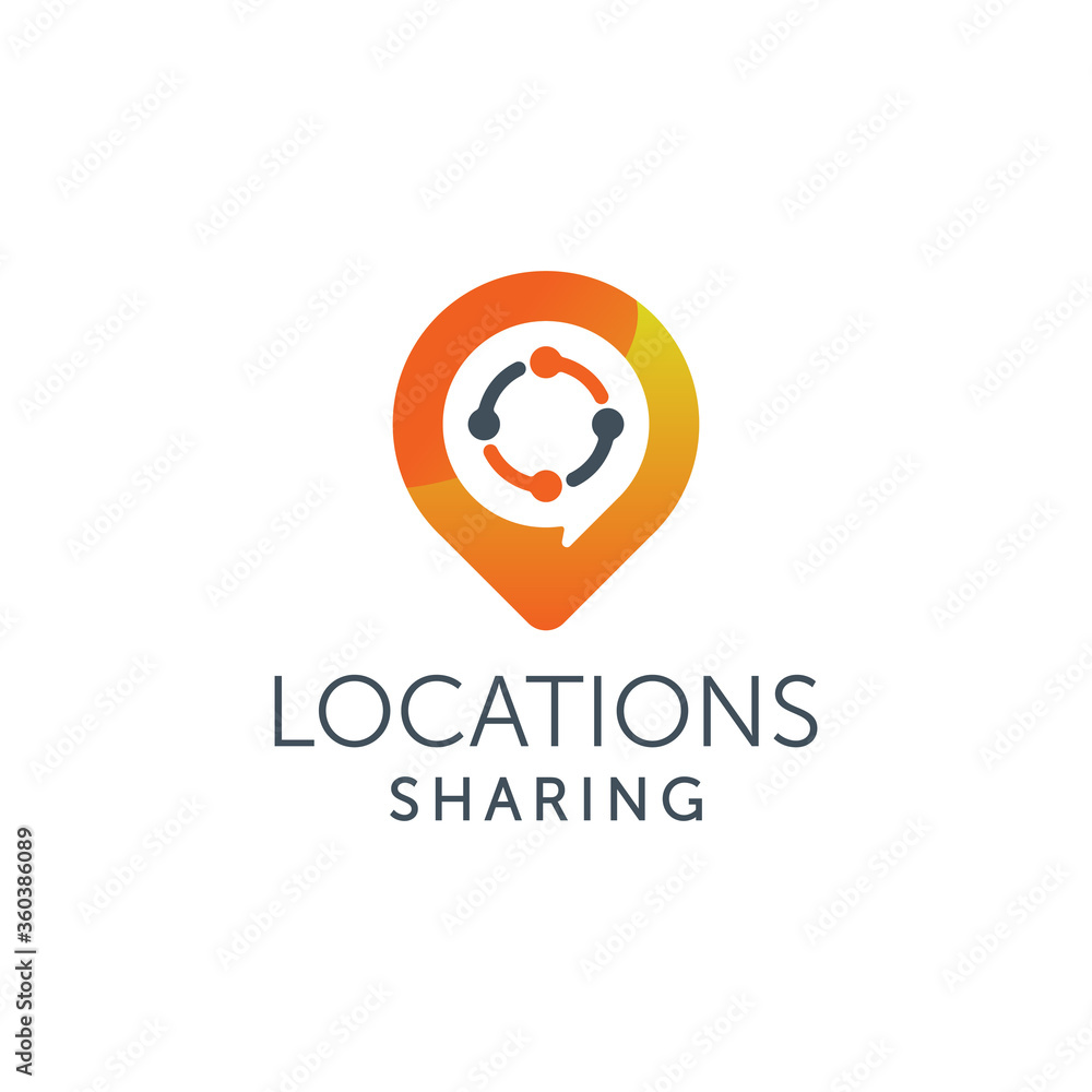 Locations Sharing Logo Icon Vector Locations Sharing Logo Icon Vector