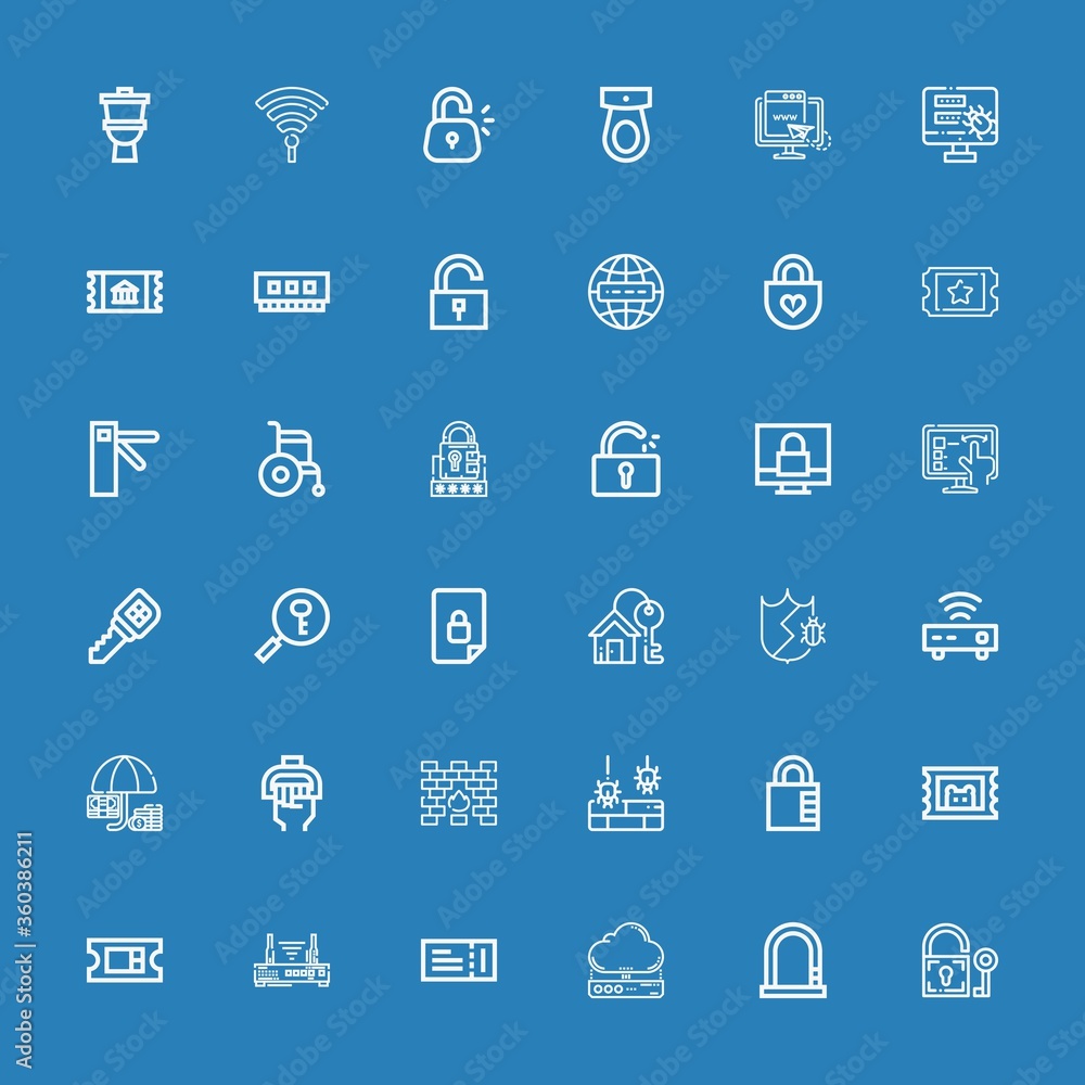 Editable 36 access icons for web and mobile Editable 36 access icons for web and mobile
