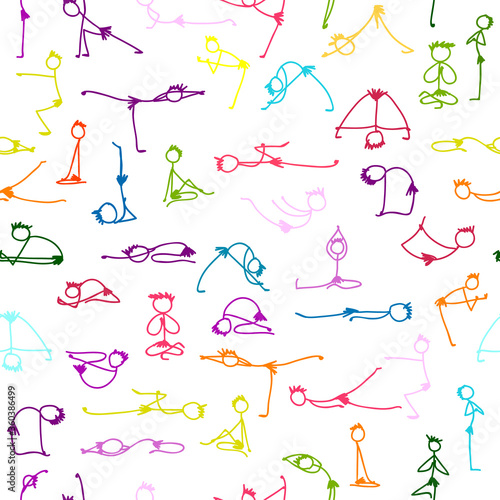 Yoga set, seamless pattern for your design