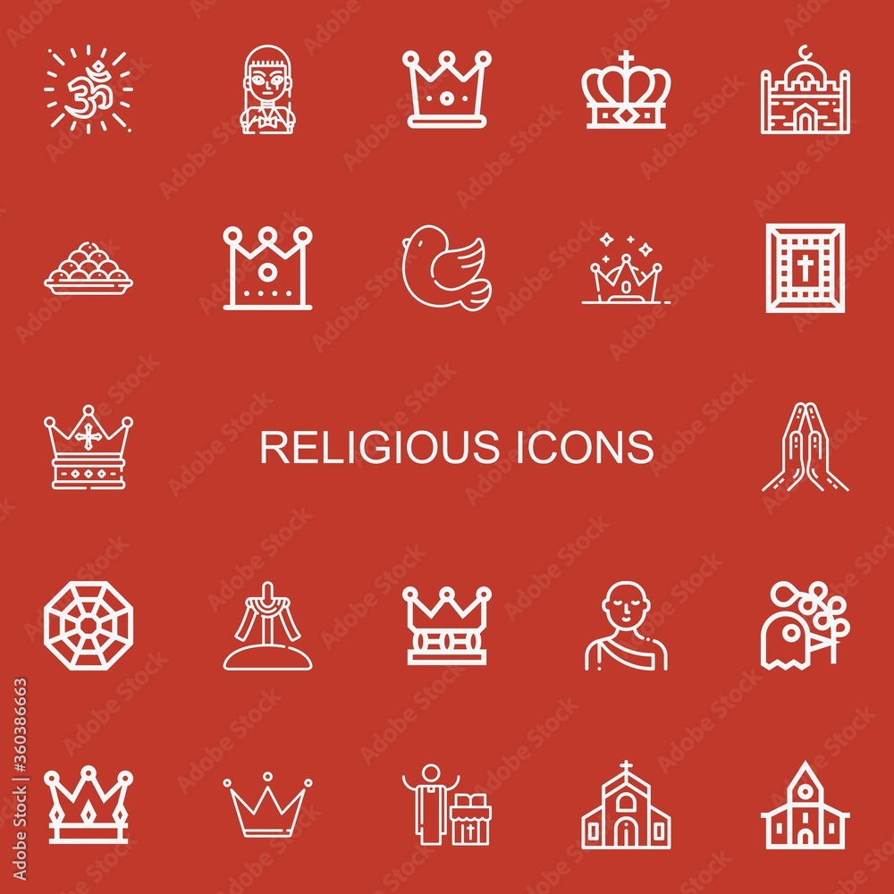 Fototapeta premium Editable 22 religious icons for web and mobile