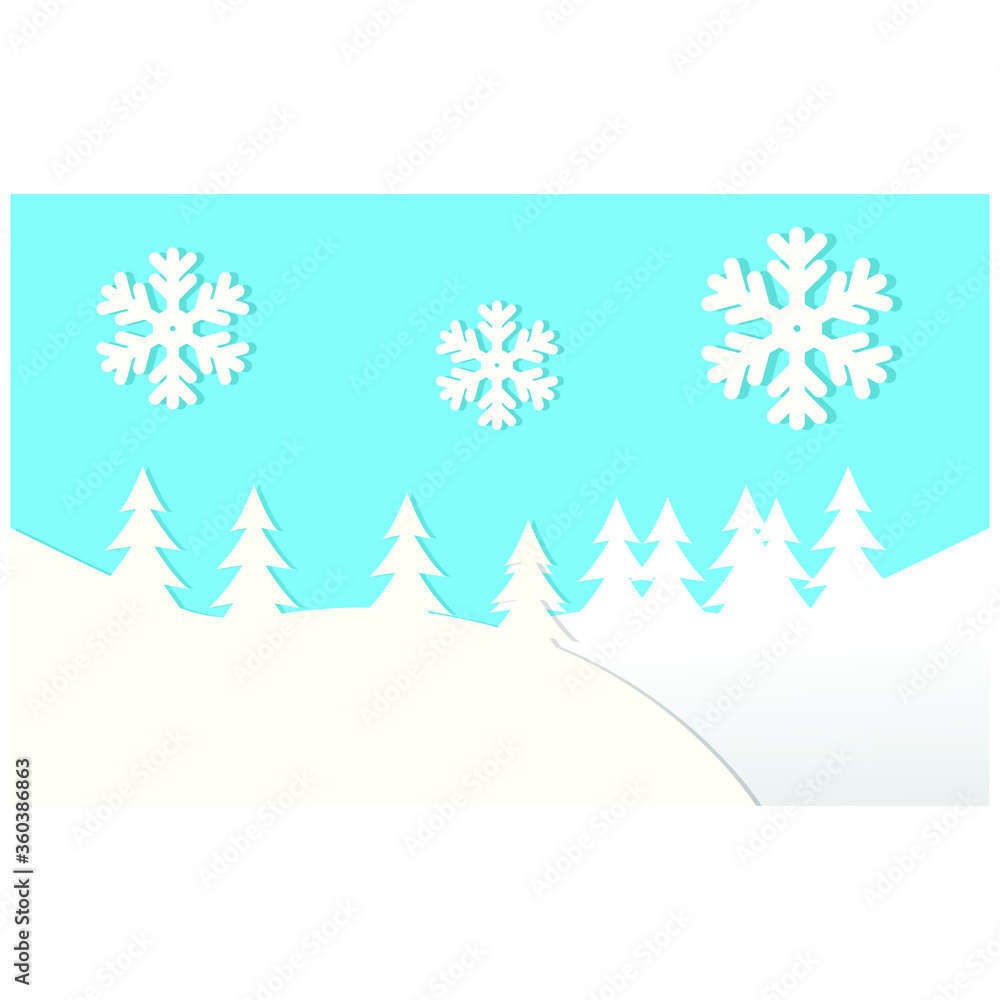 beautiful winter illustration background. cute winter season poster.