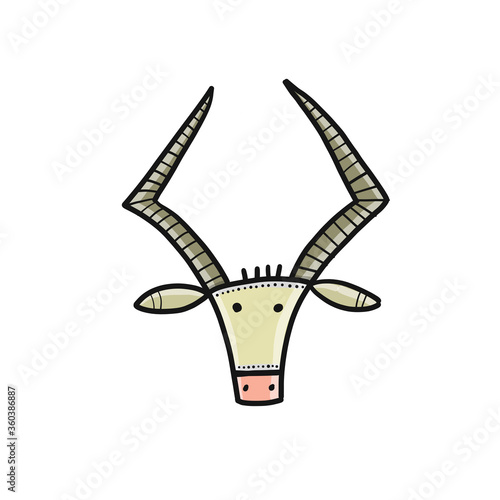 Funny sketch bull. Lunar horoscope sign. Happy new year 2021. Bull, ox, cow. Template for your design - poster, card, invitation