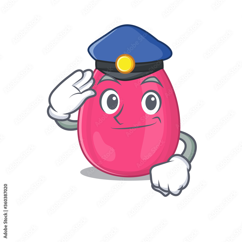 A handsome Police officer cartoon picture of makeup sponge with a blue hat A handsome Police officer cartoon picture of makeup sponge with a blue hat