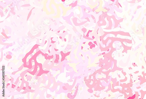 Light Pink, Yellow vector backdrop with memphis shapes.