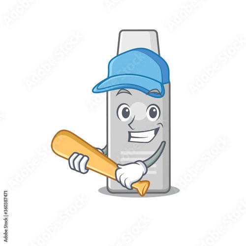 Cool shaving foam caricature picture design playing baseball