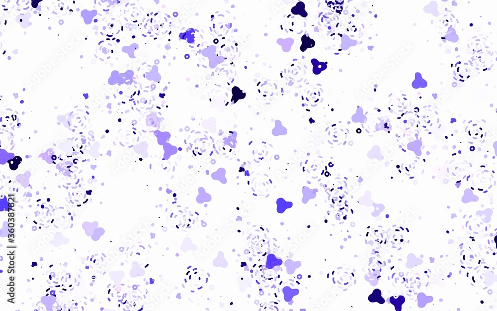 Light Purple vector template with chaotic shapes.