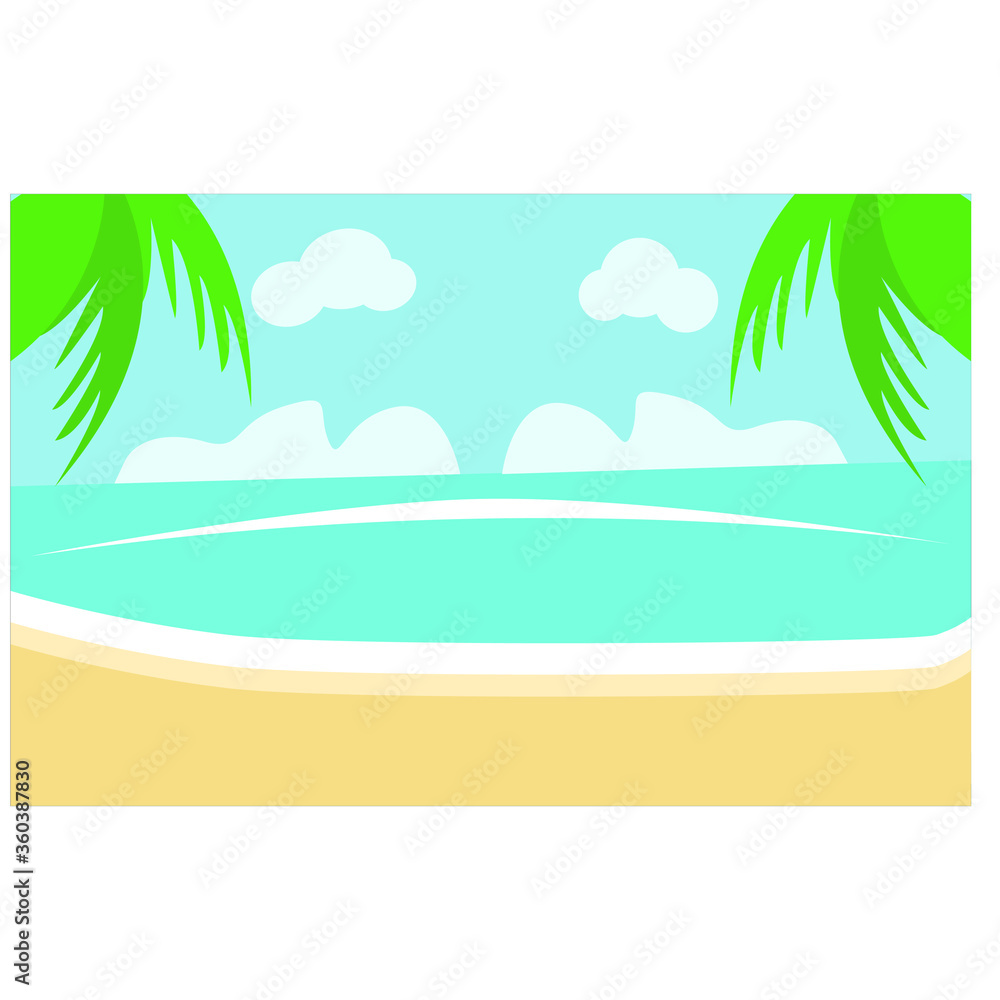 summer illustration background. beach vector background.
