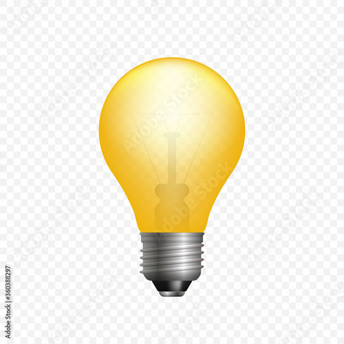 Realistic 3d light bulb.