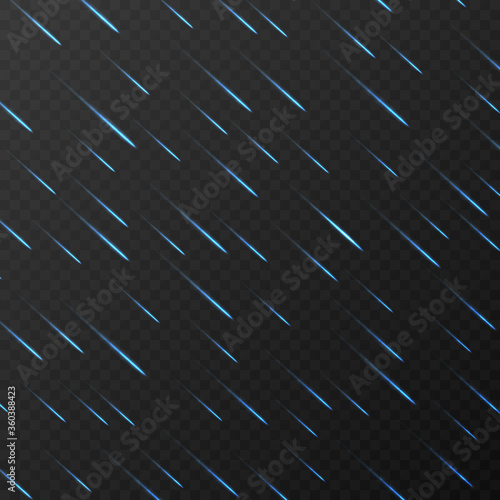 comet rain on transparent background