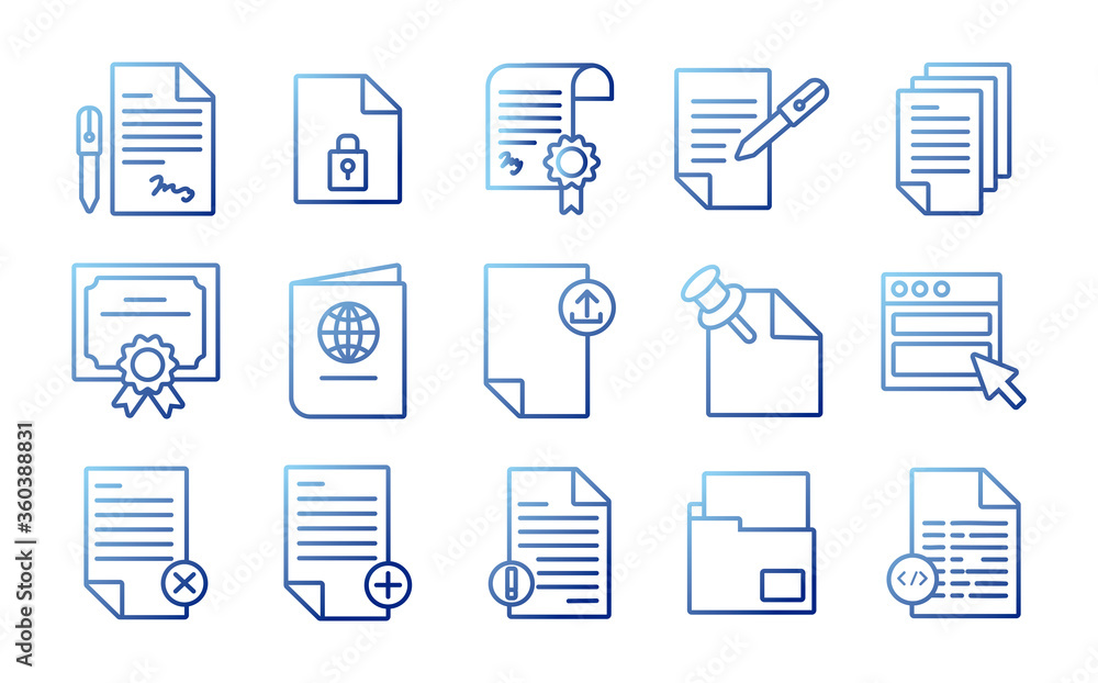 bundle of documents files office icons bundle of documents files office icons