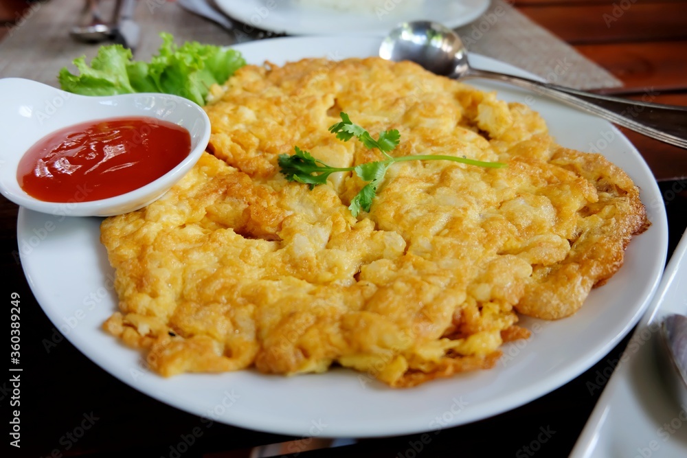 Traditional Southern Thai Style Crab Omelette