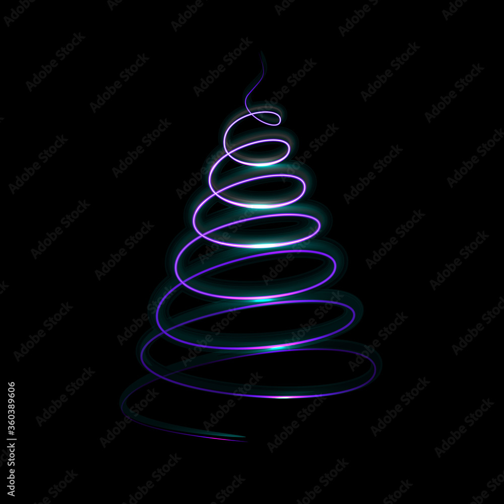 Light Christmas tree on dark background. Light Christmas tree on dark background.