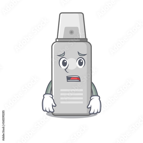 Cartoon image design shaving foam showing worried face