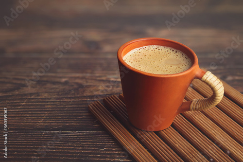 Cup of Tea on wooden table photo