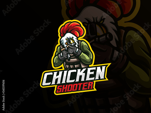 Rooster mascot sport logo design