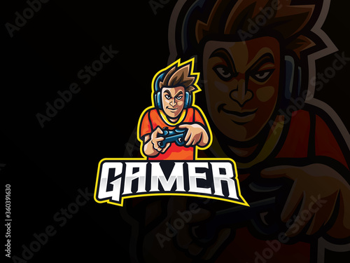 Gamer mascot sport logo design