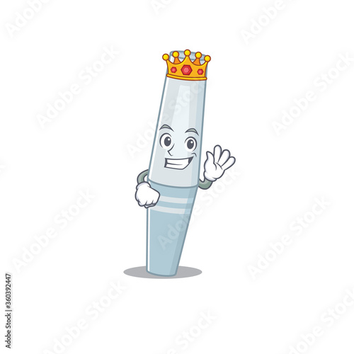 A humble King of mascara caricature design style with gold crown