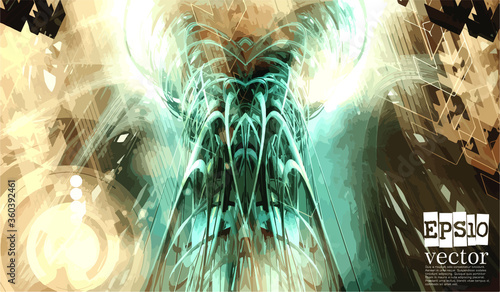 Technology concept background ready for presentation, vector 3d illustration