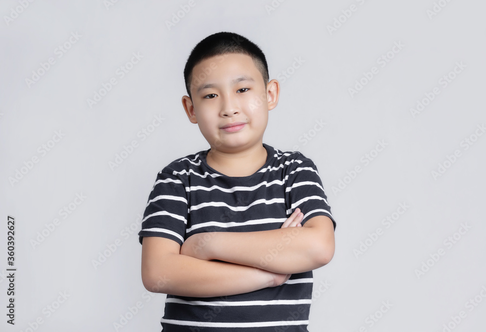 Asian boys studio portrait on gray background Asian boys studio portrait on gray background
