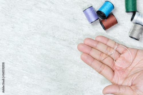 Embroidery work from the top view.