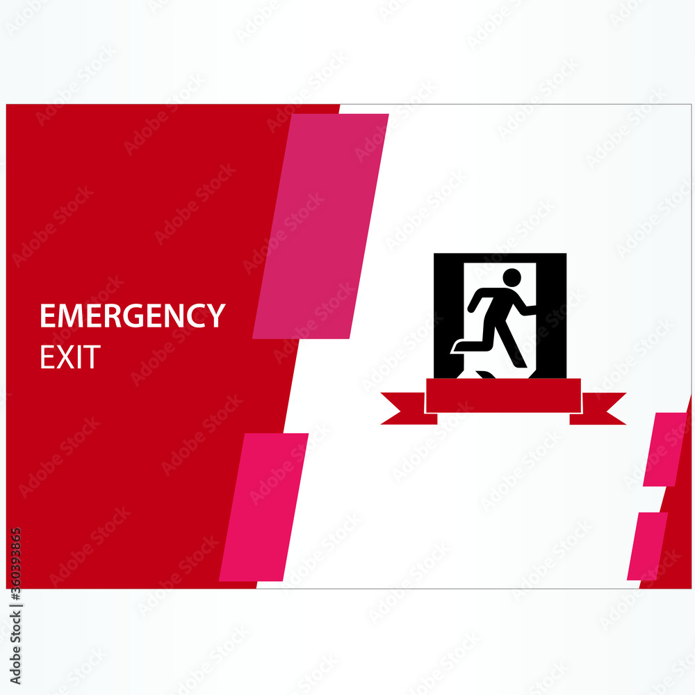 Exit sign on green and white for emergency. Exit sign on green and white for emergency.