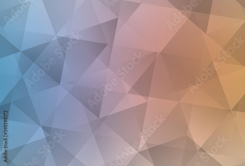 Light Blue  Yellow vector abstract polygonal background.