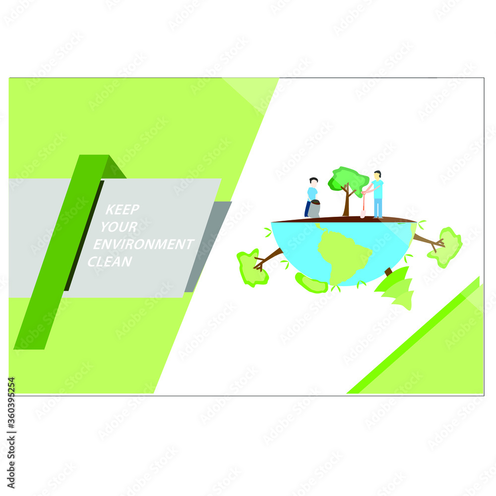 Vector illustration of cleaning and saving the environment.