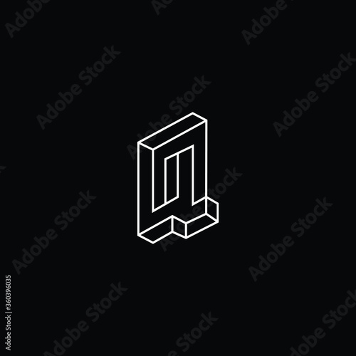 Professional Innovative 3D Initial Q logo and QQ logo. Letter Q QQ Minimal elegant Monogram. Premium Business Artistic Alphabet symbol and sign