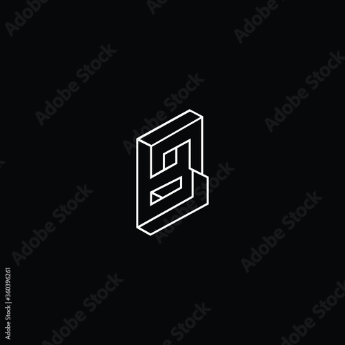 Professional Innovative 3D Initial B logo and BB logo. Letter B BB Minimal elegant Monogram. Premium Business Artistic Alphabet symbol and sign