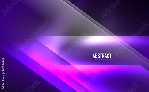 Dynamic neon shiny abstract background. Trendy abstract layout template for business or technology presentation, internet poster or web brochure cover, wallpaper