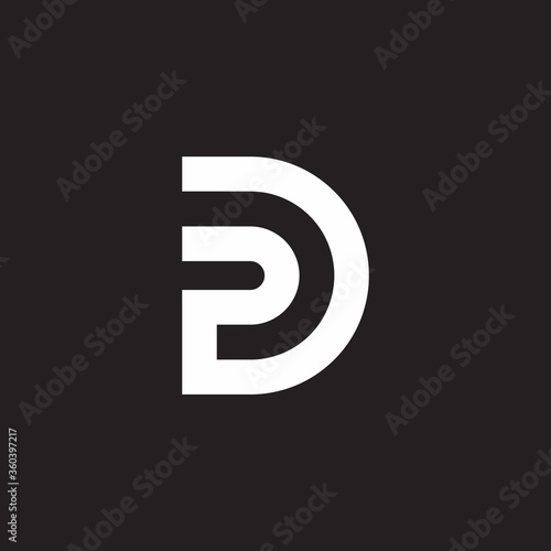 Fotografie letter dp simple geometric linear logo vector