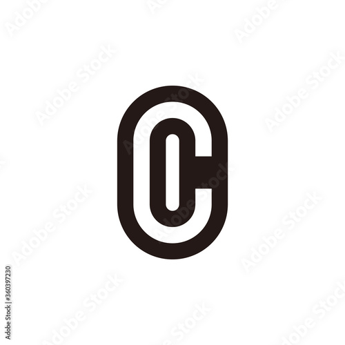 abstract letter c negative space geometric simple logo vector