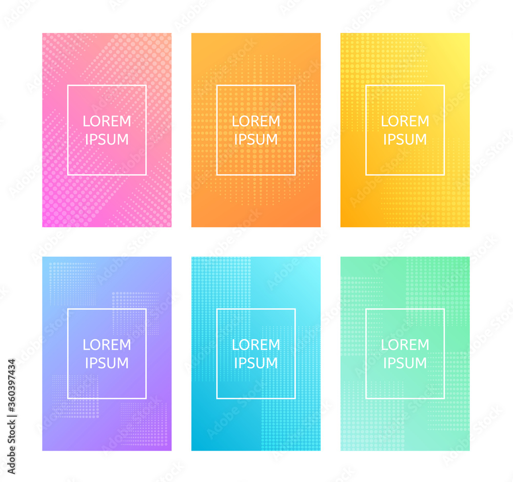 Set of abstract colorful backgrounds with dots. Design for vertical banner, poster. Vector illustration. Set of abstract colorful backgrounds with dots. Design for vertical banner, poster. Vector illustration.
