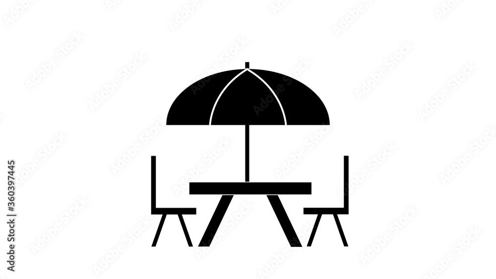 Beach umbrella icon on the background Beach umbrella icon on the background