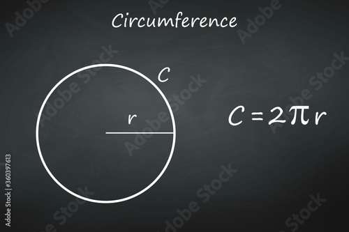 Pythagoras' theorem on chalkboard photo