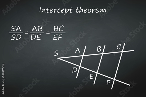 Intercept theorem on chalkboard