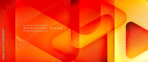 Triangle shapes geometric abstract background. 3D shadow effects and fluid gradients. Modern overlapping forms wallpaper for your text message
