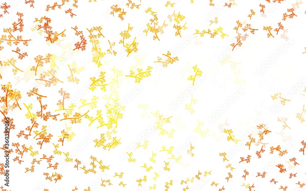 Light Orange vector doodle template with branches.