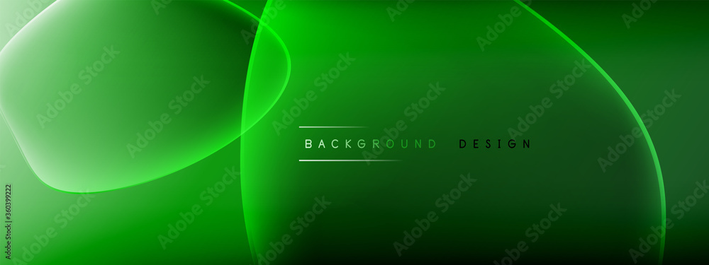 Fototapeta premium Vector abstract background - liquid bubble shapes on fluid gradient with shadows and light effects. Shiny design template for text