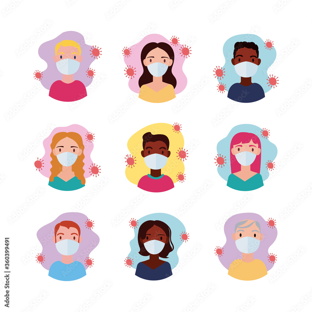dirvesity people wearing medical mask block style dirvesity people wearing medical mask block style