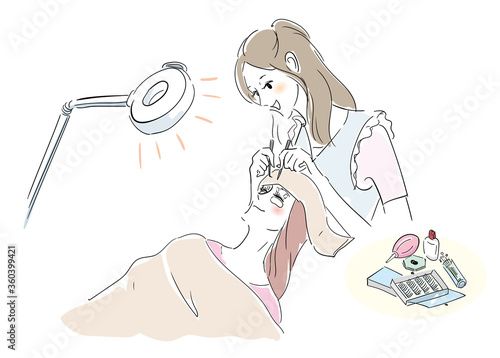 まつげエクステ施術シーン