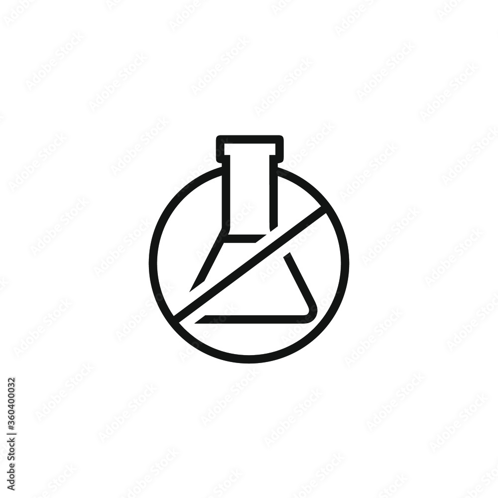 Chemical free line icon. Organic food, no additives, no preservatives. Natural food. Vector illustration can be used for topics like food, healthy eating, market Chemical free line icon. Organic food, no additives, no preservatives. Natural food. Vector illustration can be used for topics like food, healthy eating, market