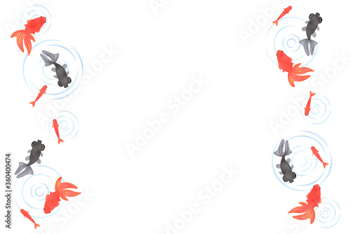 summer greeting card design of goldfish