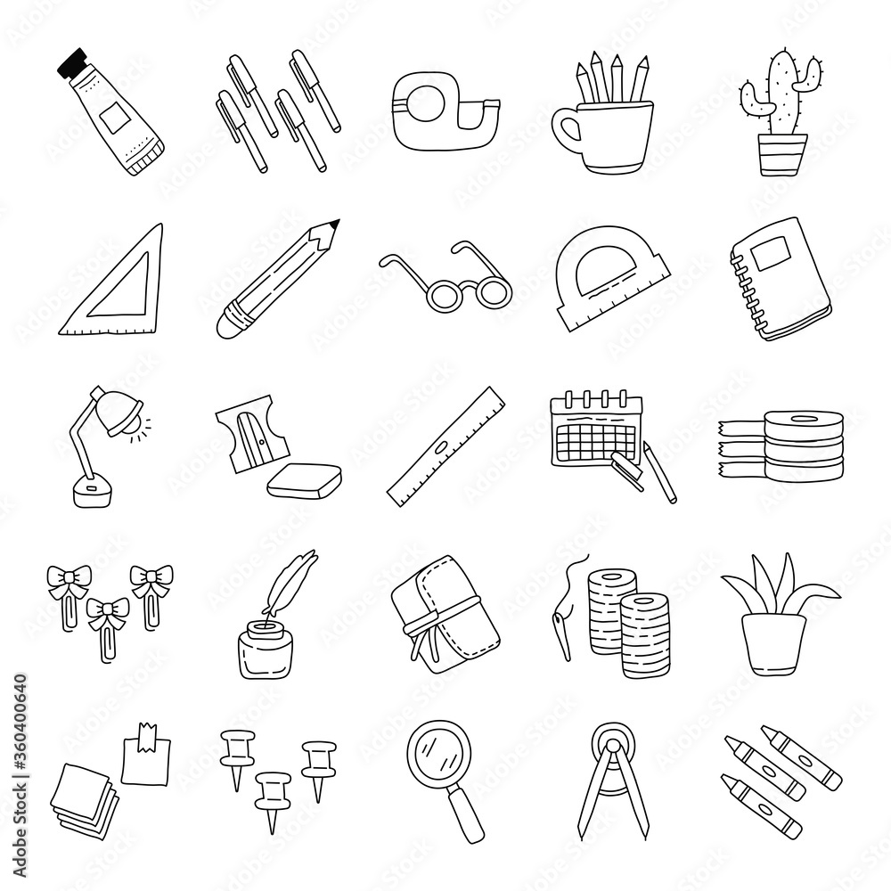 bundle of scrapbooking set icons bundle of scrapbooking set icons