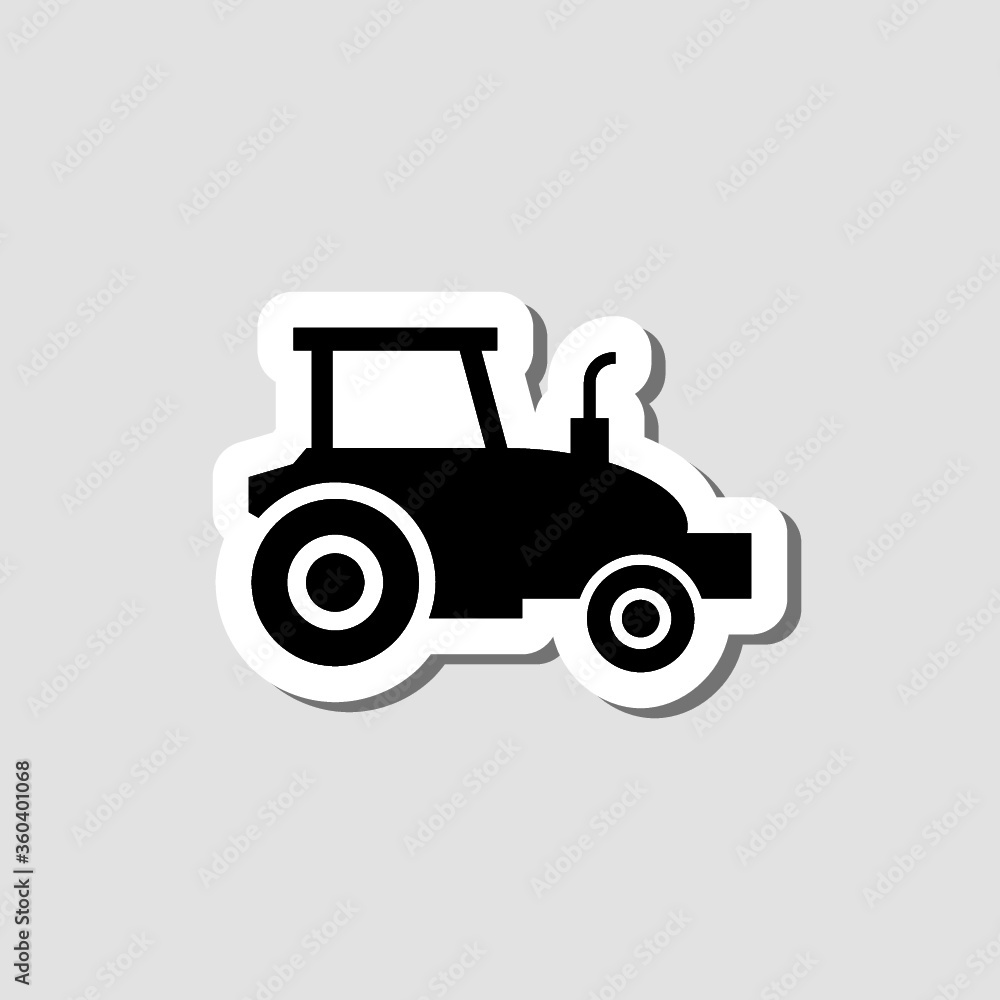 Tractor sticker icon isolated on gray background
